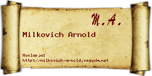 Milkovich Arnold névjegykártya