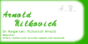 arnold milkovich business card